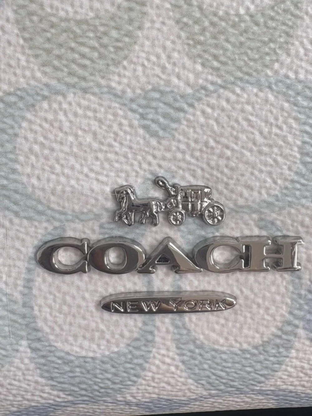 ✨Coach Signature Blue Green Canvas Satchel Handbag
